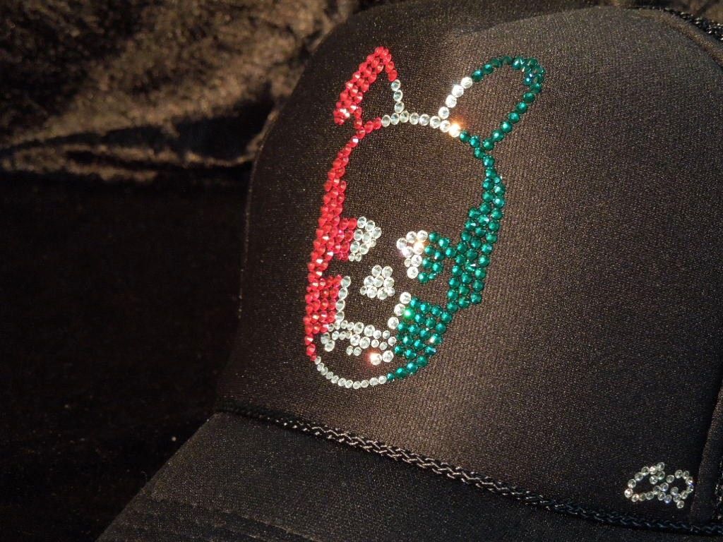 Skull Bunny Swarovski cap��Black��Italy color