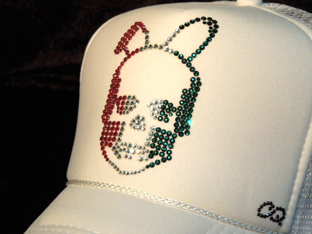 Skull Bunny Swarovski cap��white��Italy color