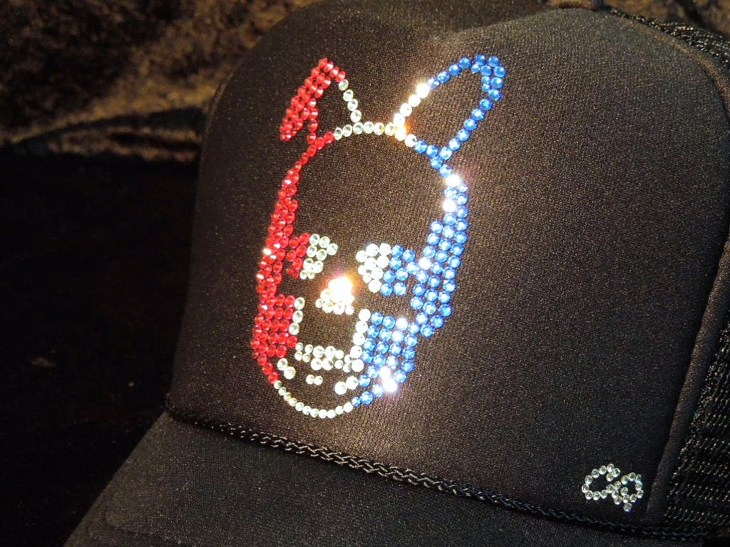 Skull Bunny Swarovski cap��Black��France color