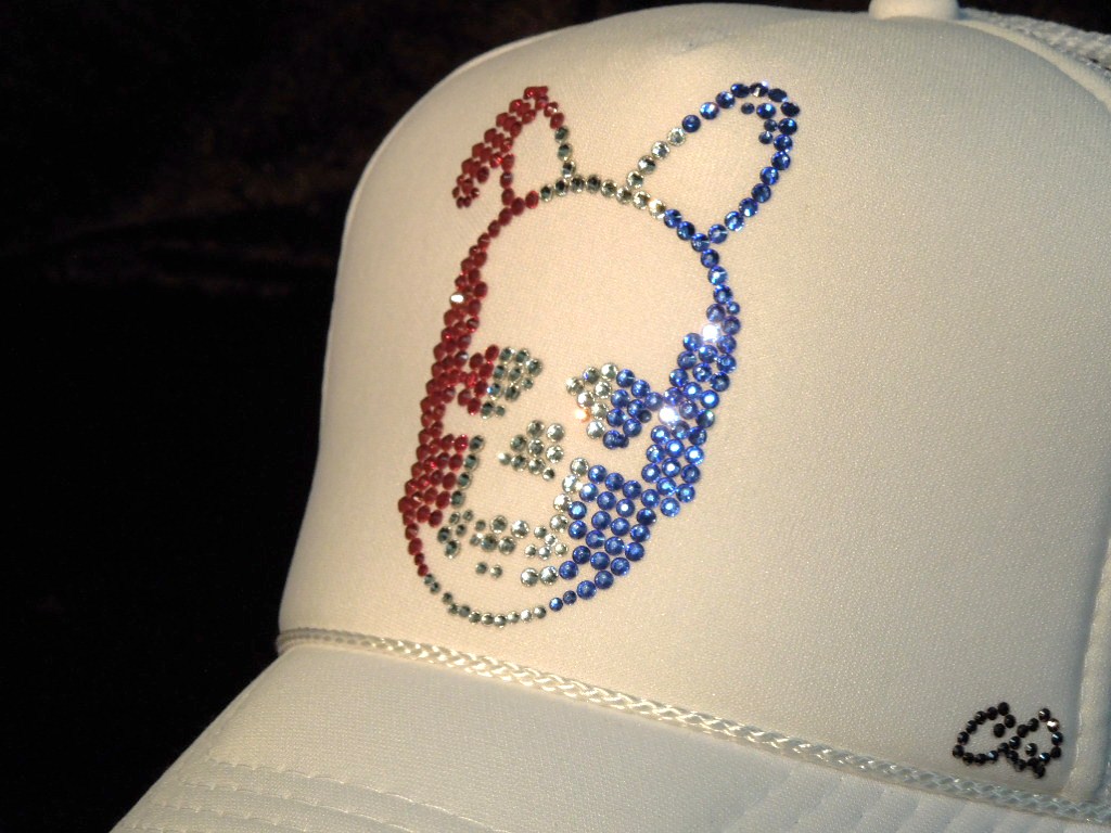 Skull Bunny Swarovski cap��white��France color