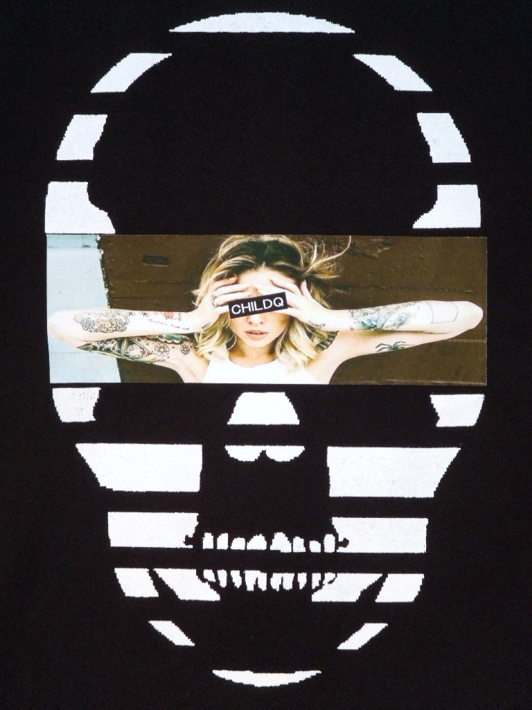 Skull Tattoo Girl Long T-shirt black