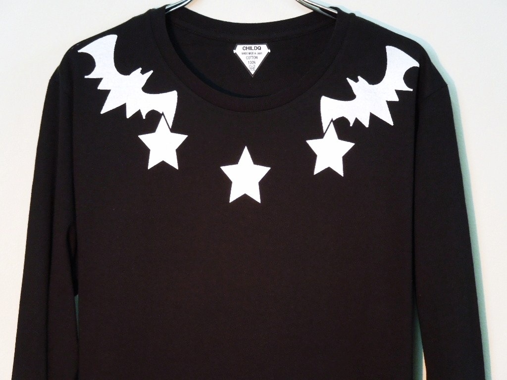 Star bat Long T-shirt black