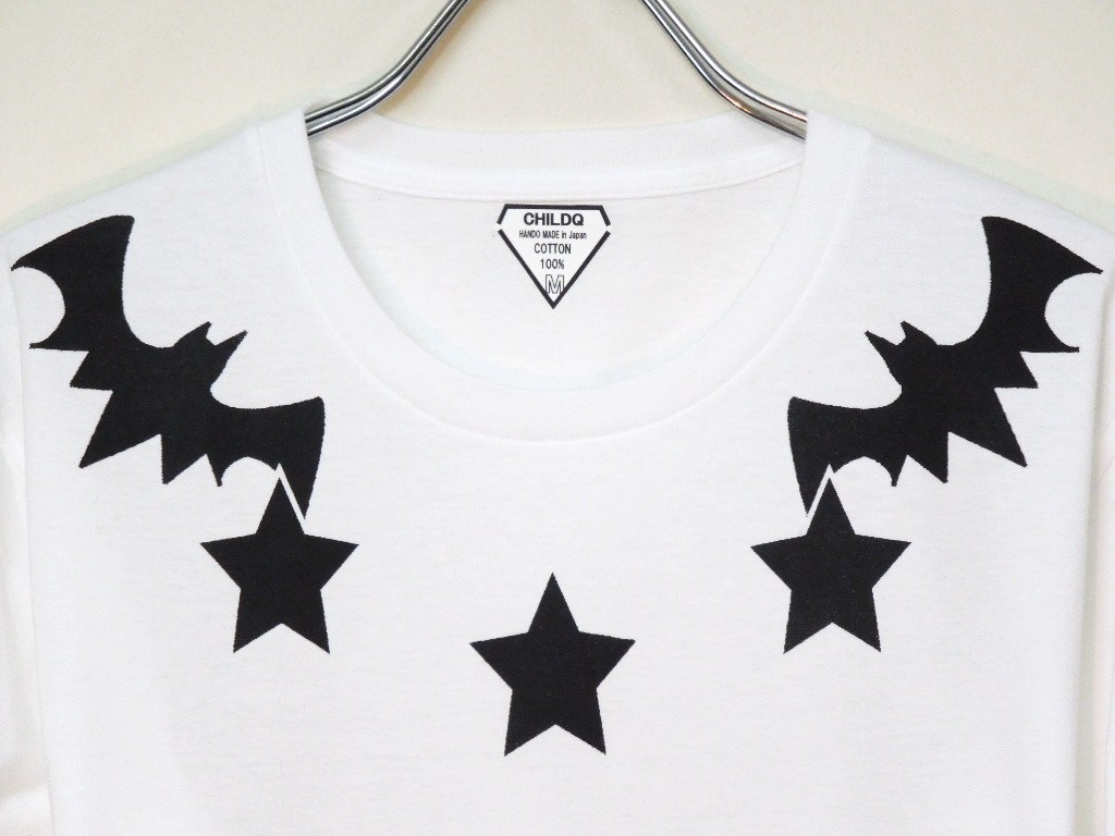 Star bat Long T-shirt white