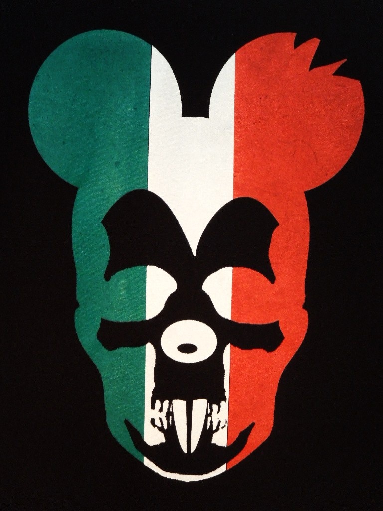 Skull Mouse Long T-shirt Italy Color Black