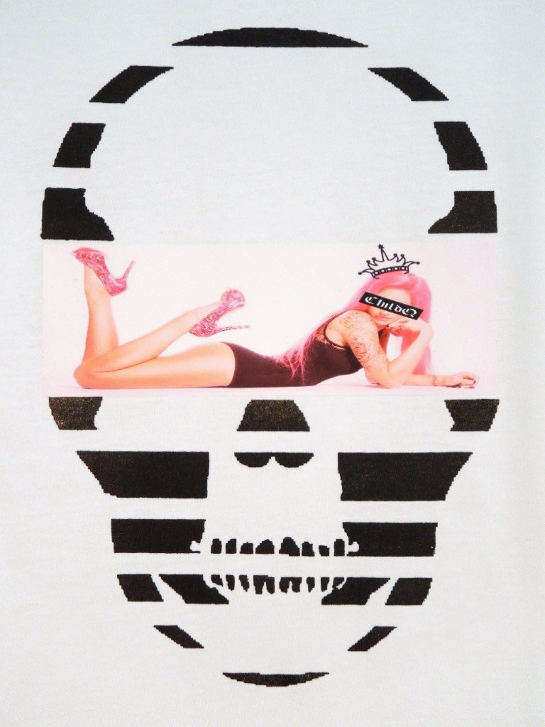 Skull Tattoo Girl NO.3  T-shirt White