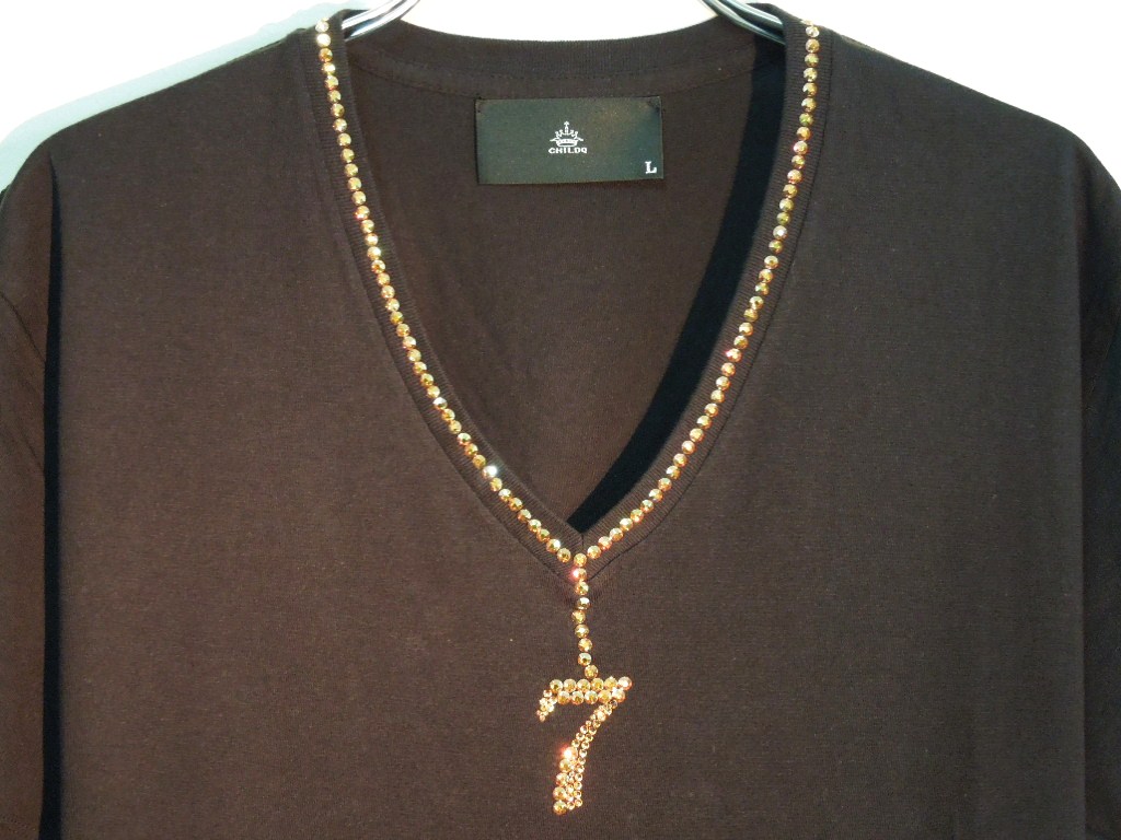 Seven Gold Swarovski necklace T-shirt ��lack