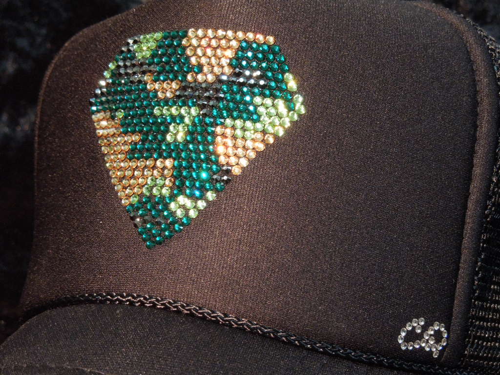 Diamond camouflage Swarovski Cap black