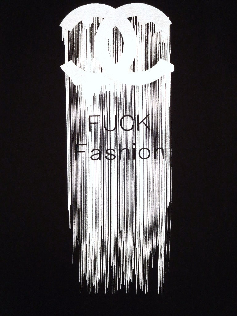 Fuck Fashion waterfall T-shirt Black