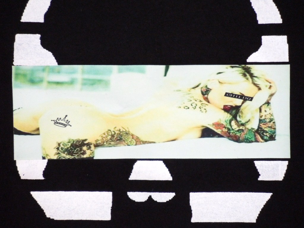 Skull Tattoo Girl NO.5 T-shirt Black