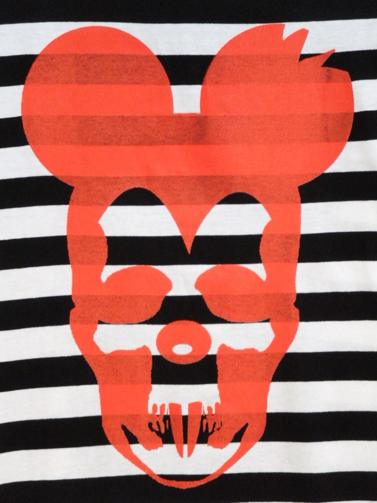 Skull Mouse Border T-shirt Red