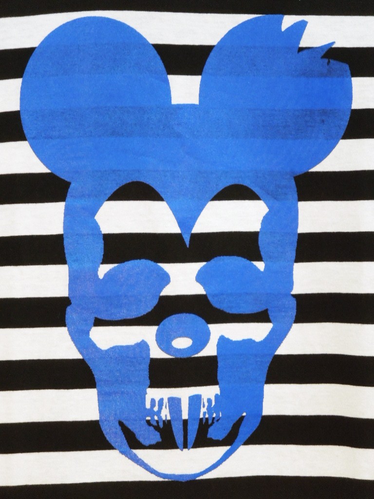 Skull Mouse Border T-shirt Blue