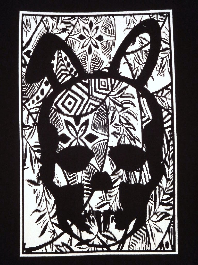 Skull Bunny ethnic T-shirt Black