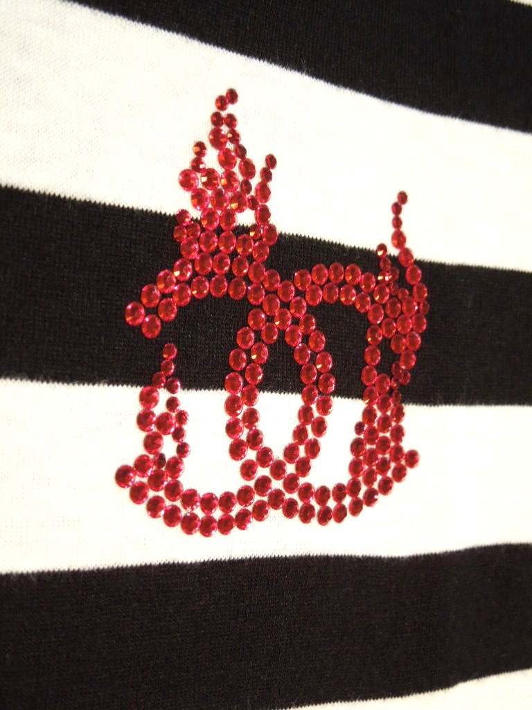 Swarovski melt border T-shirt red