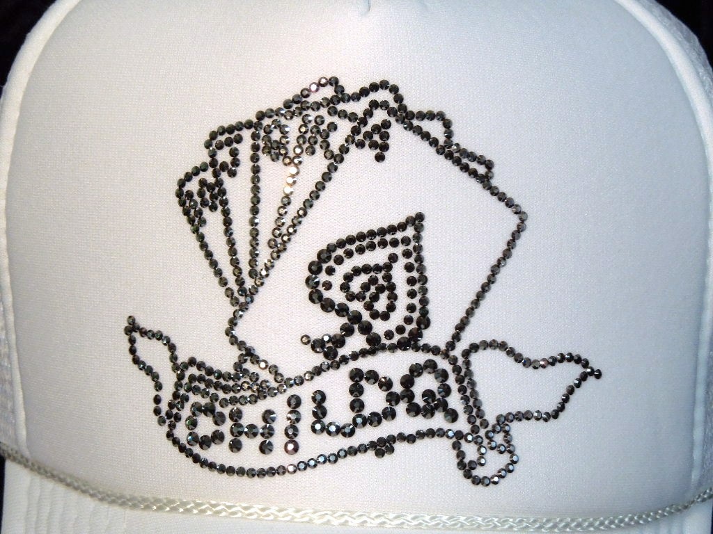 Trump Swarovski cap white
