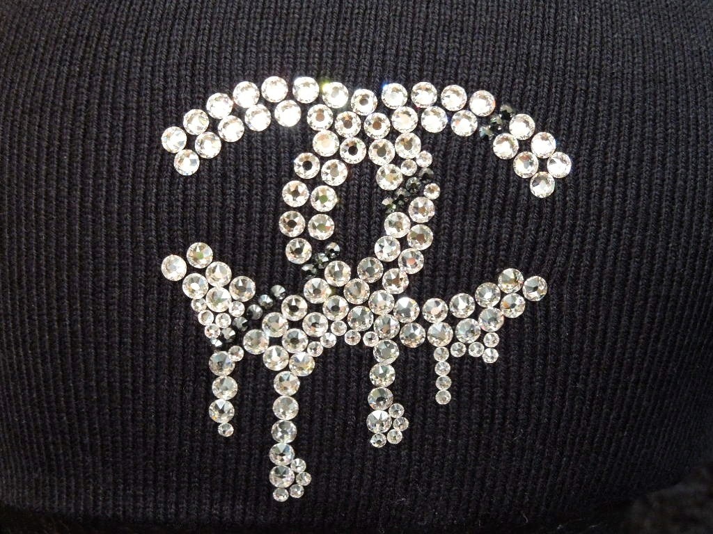 Parody Melting Swarovski knit cap black
