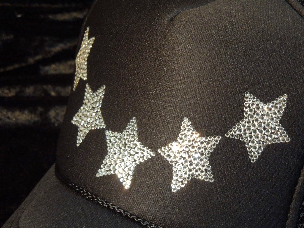 Five-star Swarovski cap Black
