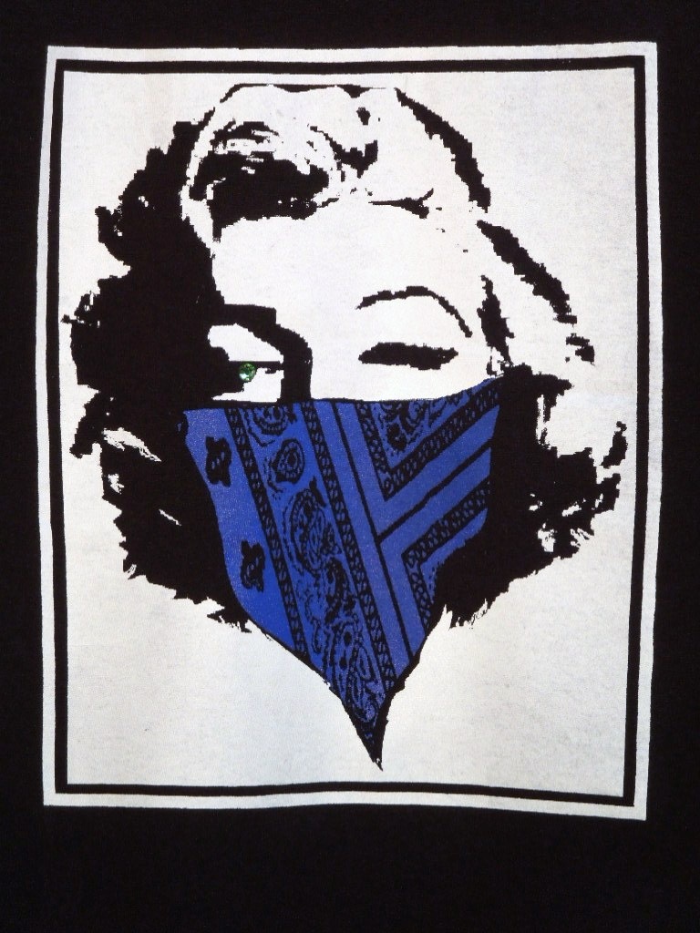 Marilyn bandana Swarovski Long T-shirt black �� blue
