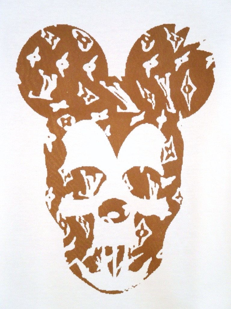 Skull mouse Rivas Monogram Long T-shirt White