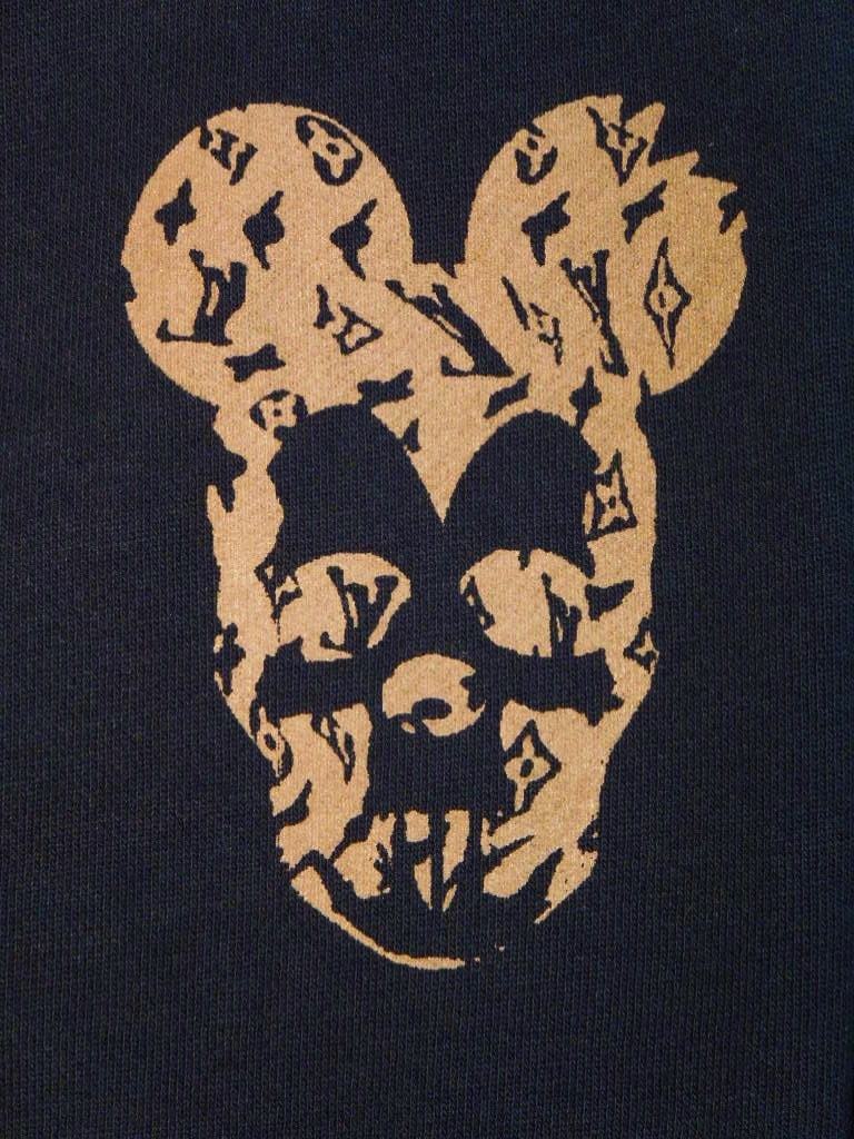 Skull mouse Rivas Monogram zip-up Parka Black