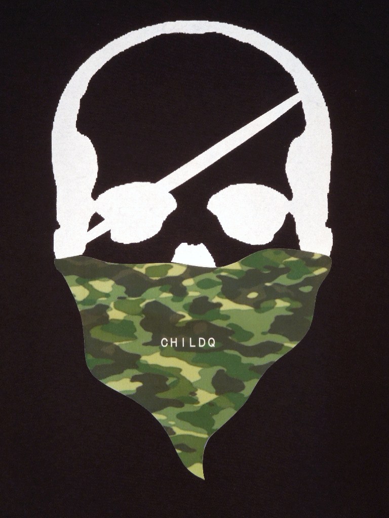 Skull Green camouflage bandana��Black