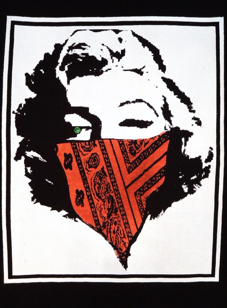 Marilyn bandana Swarovski Long T-shirt black ��Red