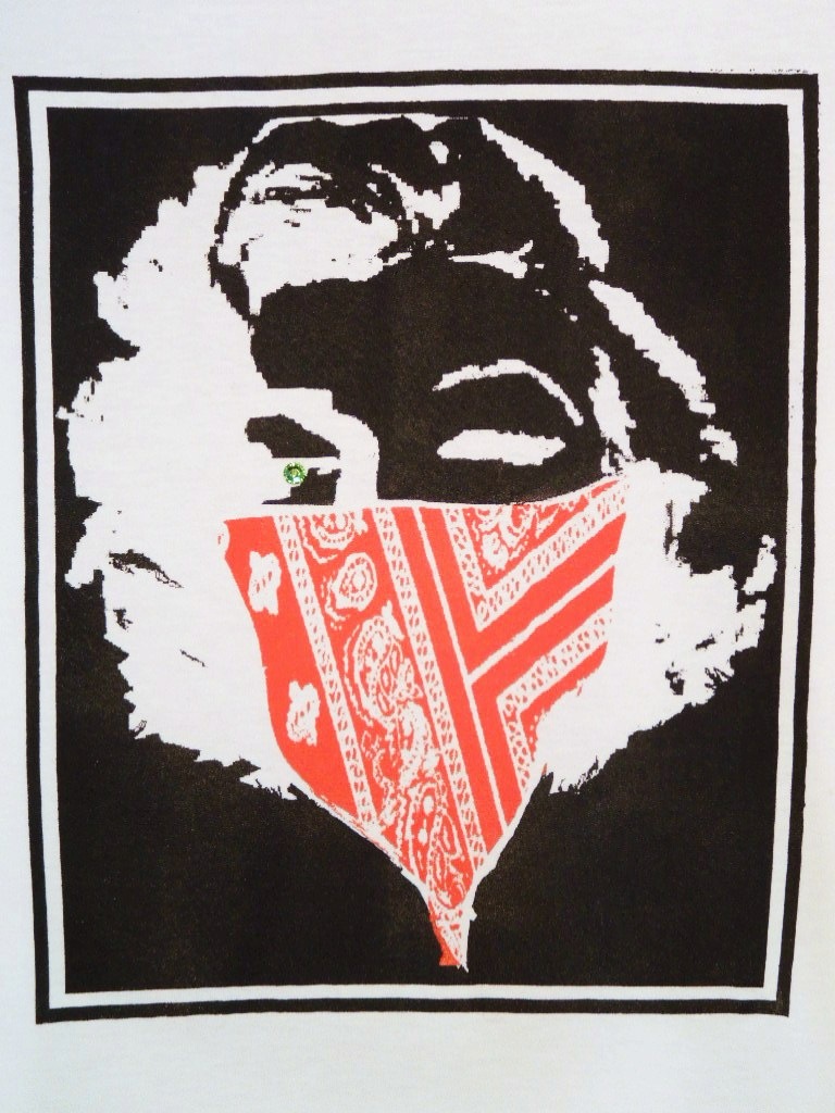 Marilyn bandana Swarovski Long T-shirt white ��Red