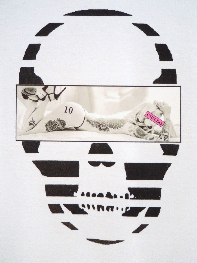 Skull Tattoo Girl NO.���� T-shirt��White