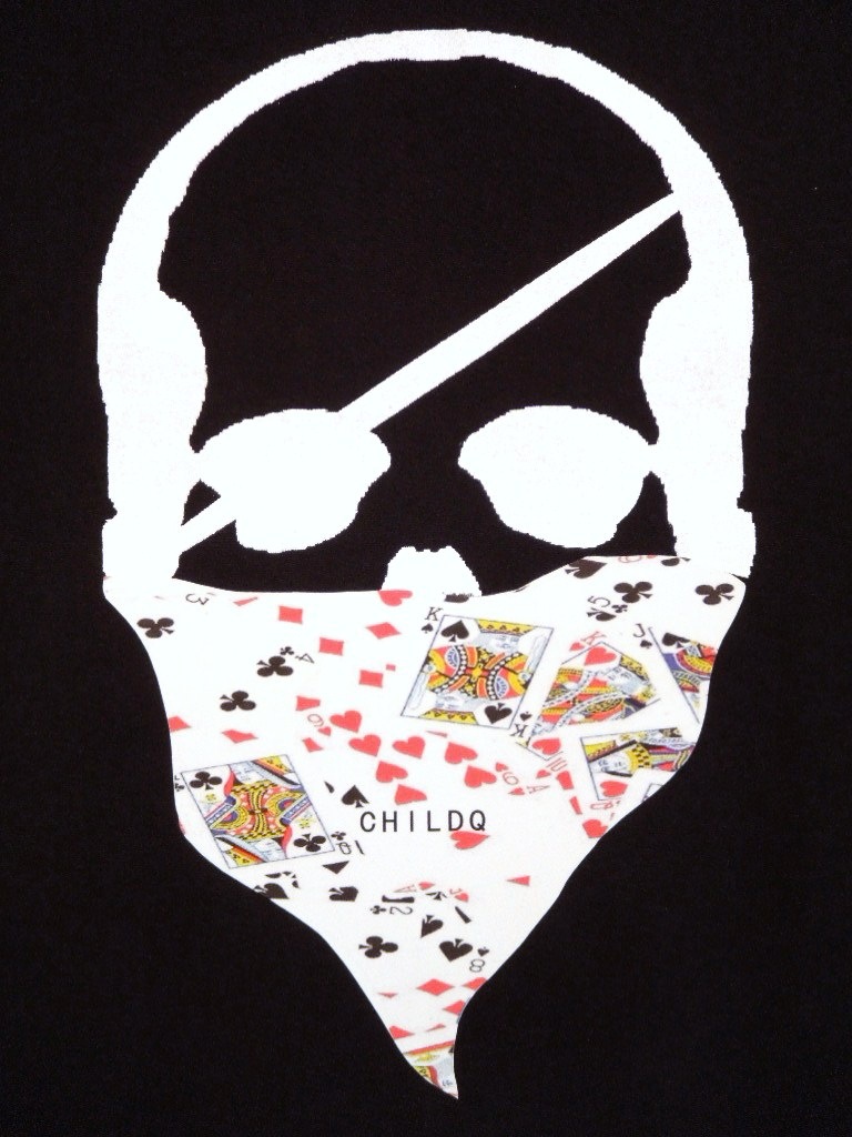 Skull bandana Trump Pattern Long T-shirt black
