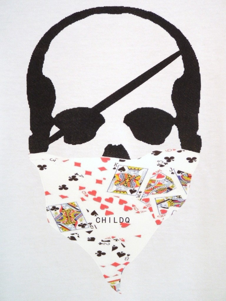 Skull bandana Trump Pattern Long T-shirt White