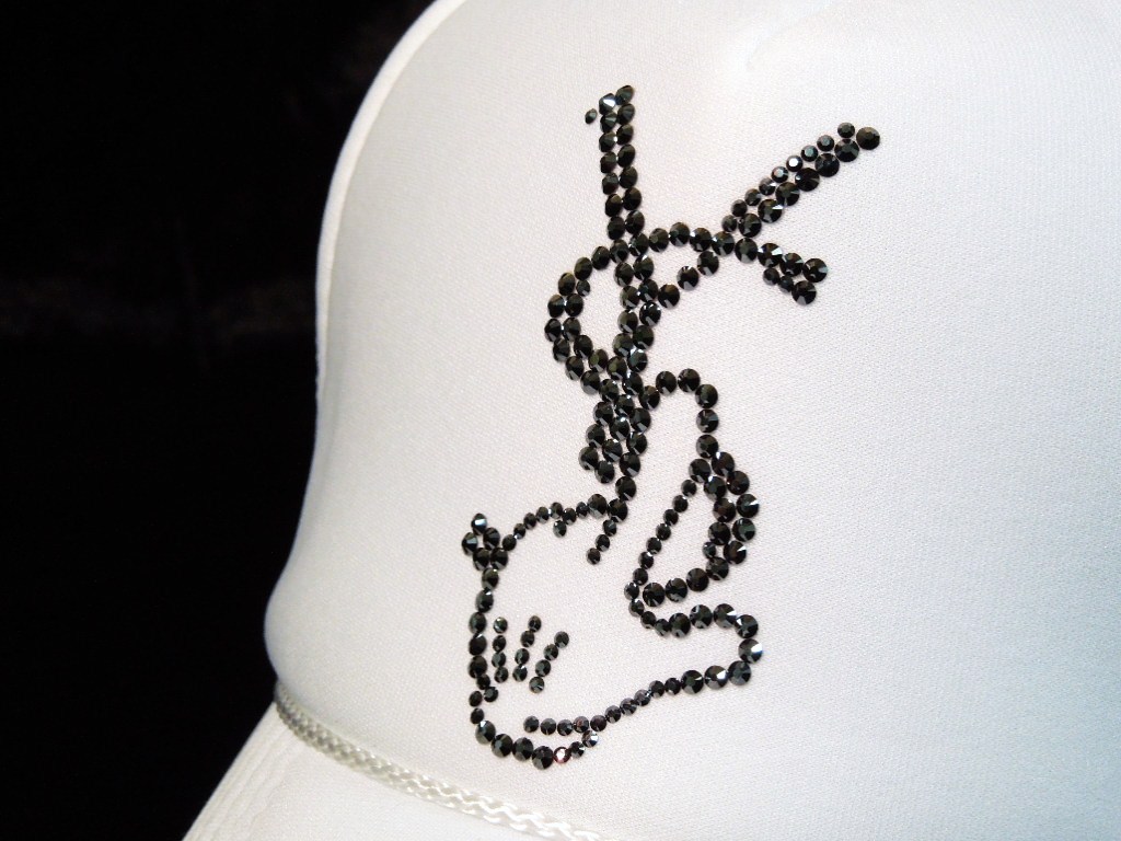 Parody Hand Swarovski Cap White