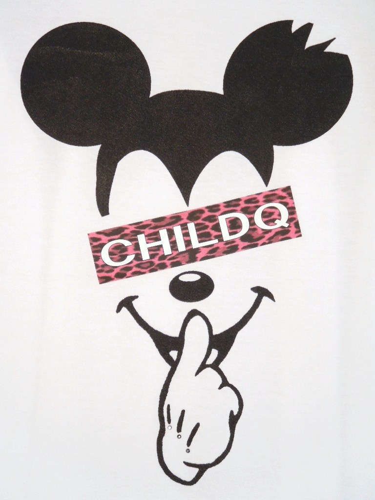 Secret mouse Swarovski T-shirt White & leopard Pink