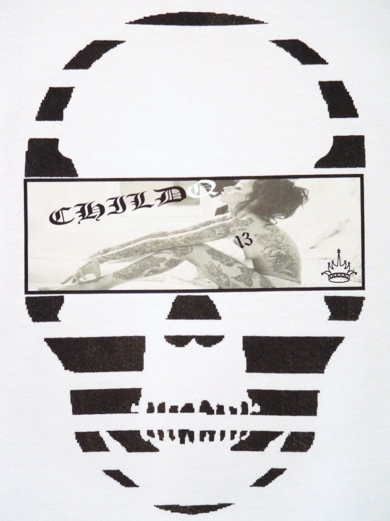 Skull Tattoo Girl NO.���� T-shirt��White