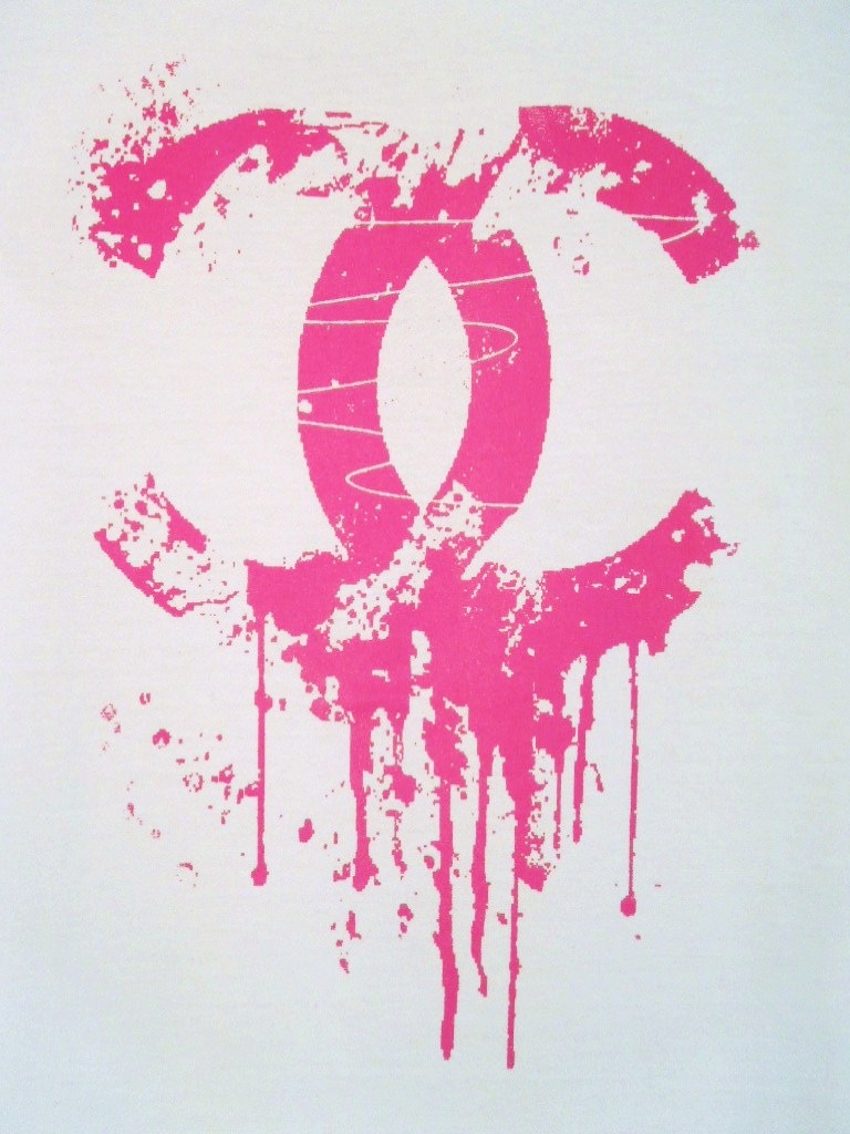 Parody Melting T-shirt white��Pink
