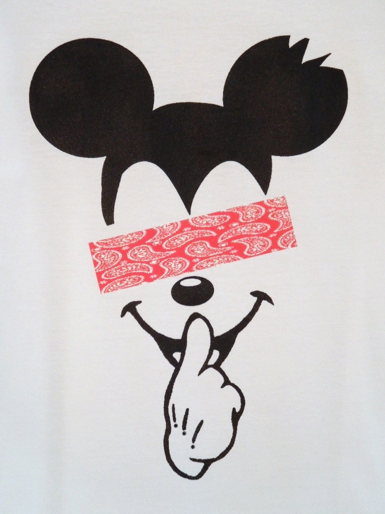 Secret mouse Swarovski T-shirt White & Paisley Red