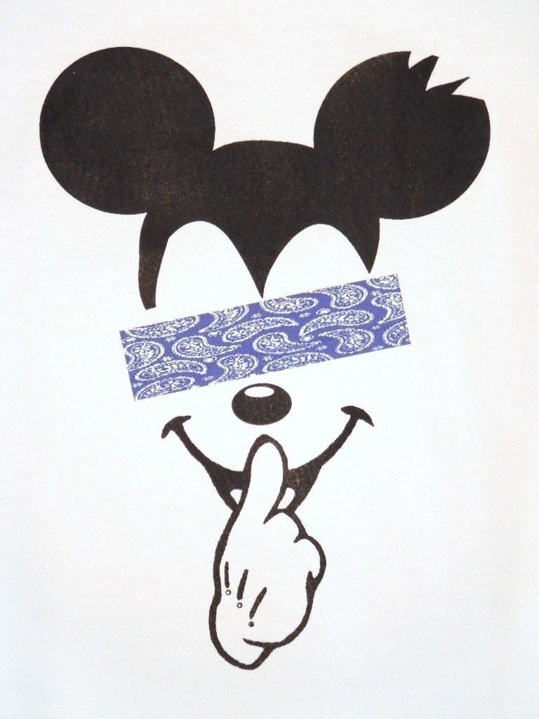 Secret mouse Swarovski T-shirt White & Paisley Blue