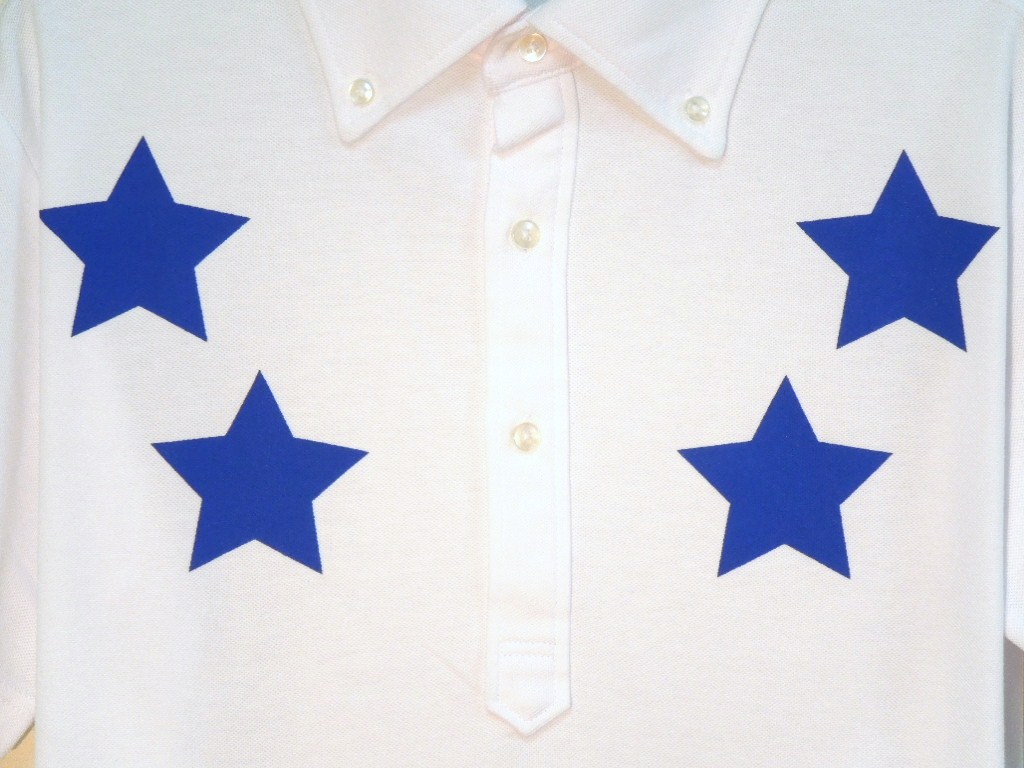 Star polo shirt white �� blue
