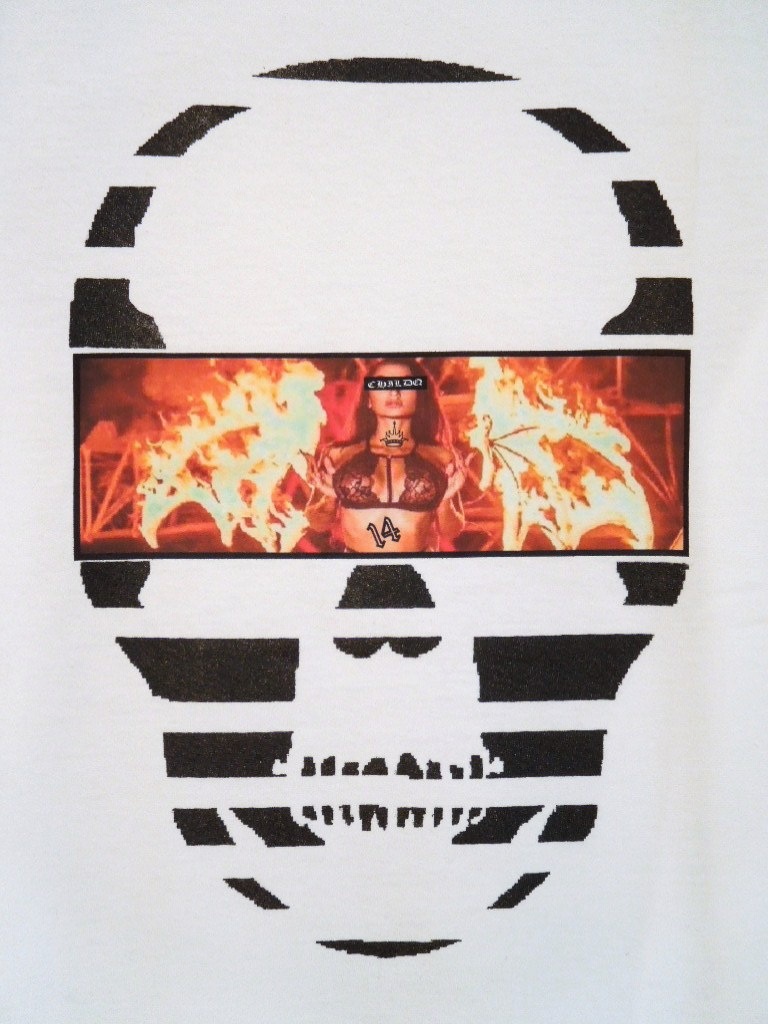 Skull Tattoo Girl NO.��4 T-shirt��White