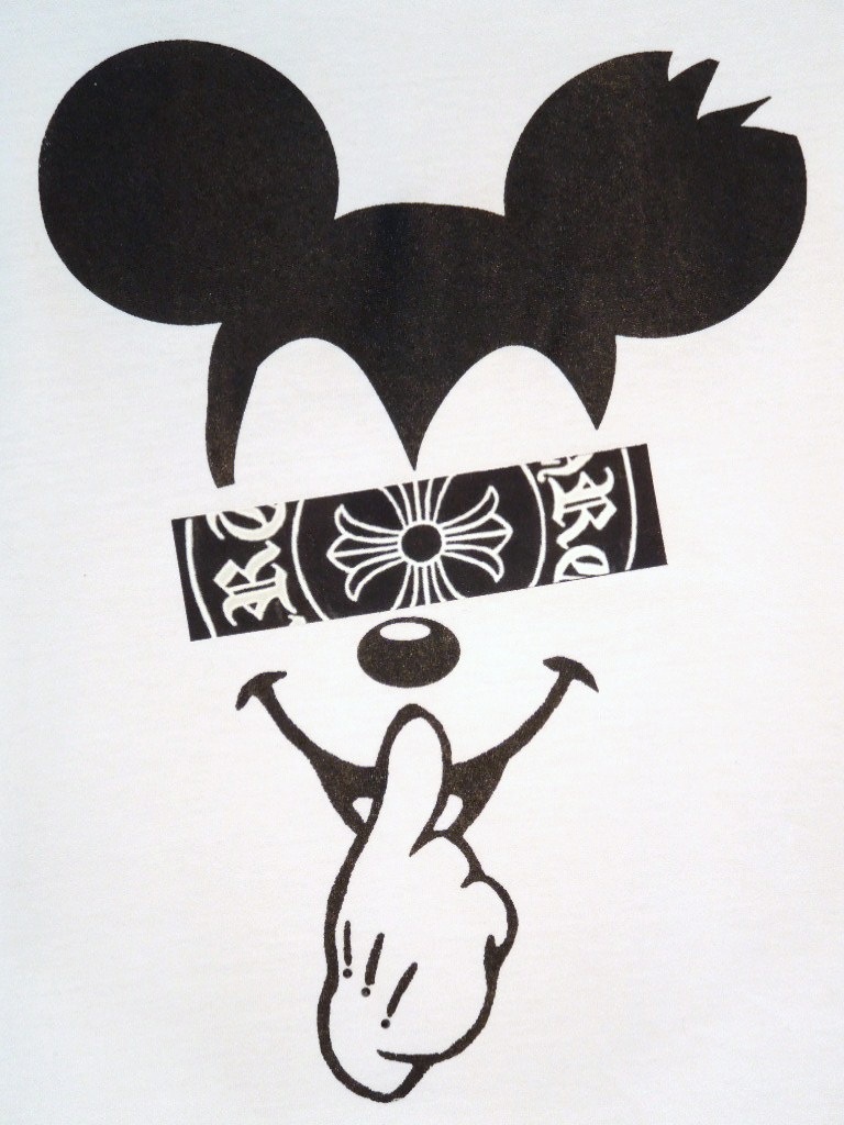 Secret mouse Cross Swarovski T-shirt��White