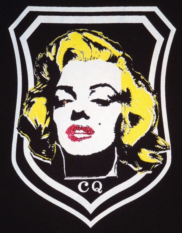 Marilyn Emblem Swarovski��Long T-shirt Black��Yellow