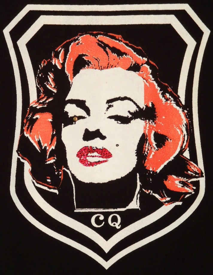 Marilyn Emblem Swarovski��Long T-shirt Black��Red