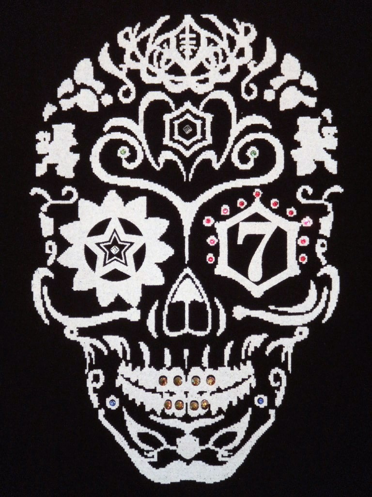 Seven Star Swarovski Long T Shirt Black
