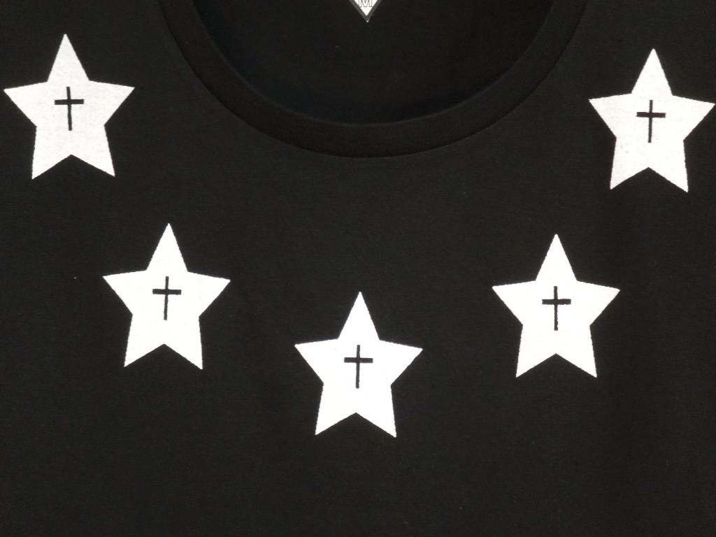 Five star cross long T-shirt Black