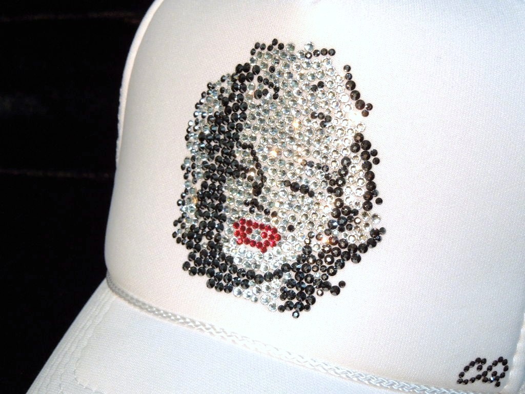 Marilyn Swarovski full custom Swarovski cap White