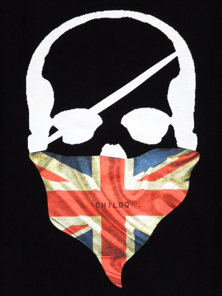 Skull bandana British flag Long T-shirt B��ack