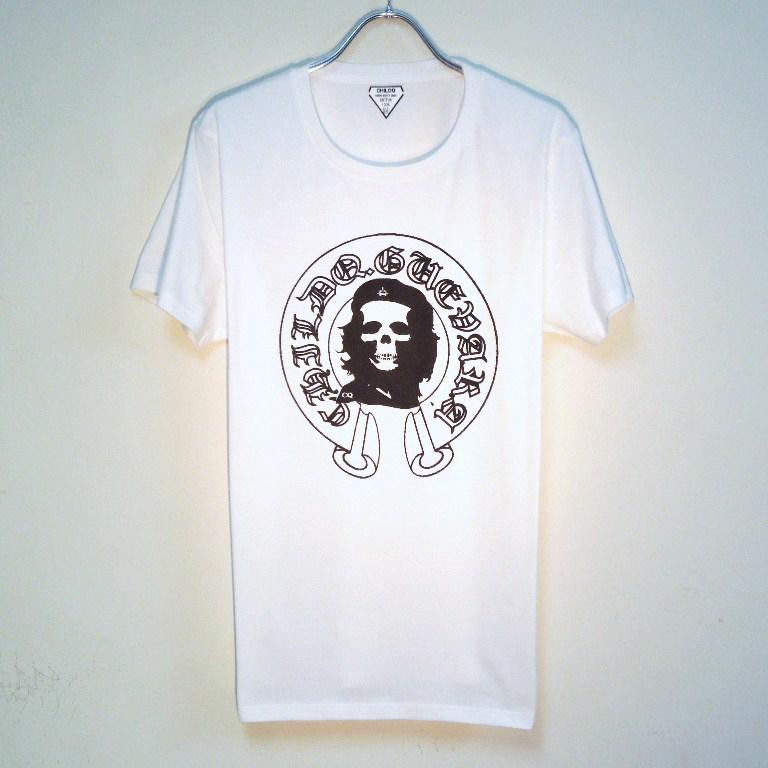Guevara Skull Old font mark T-shirt white