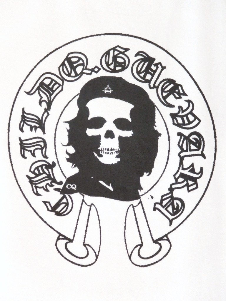 Guevara Skull Old font mark T-shirt white
