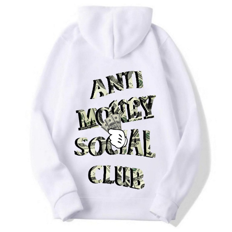 Anti money club hoodie white