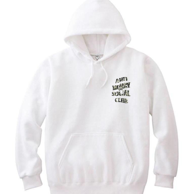 Anti money club hoodie white