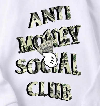 Anti money club hoodie white