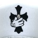 Cross hand Swarovski cap White